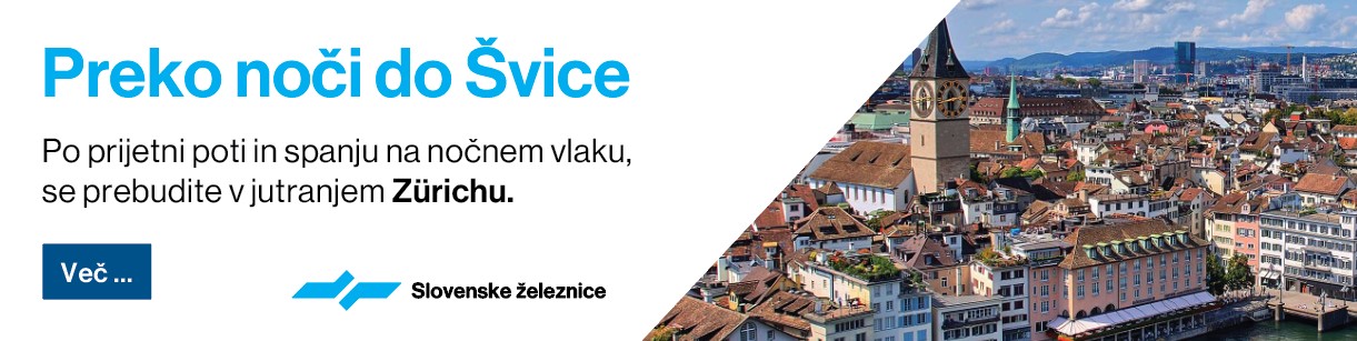 Oglas za potovanje z nočnim vlakov v Švico.