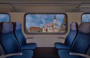 Vlak in pogled skozi okno (Zagreb)