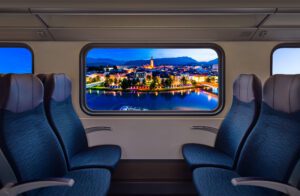 Vlak in pogled skozi okno (Beljak)