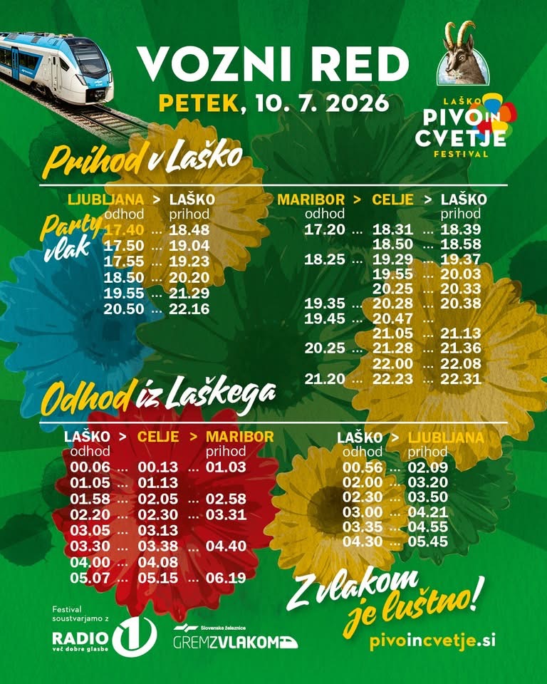 Vozni red Pivo in cvetje 2026