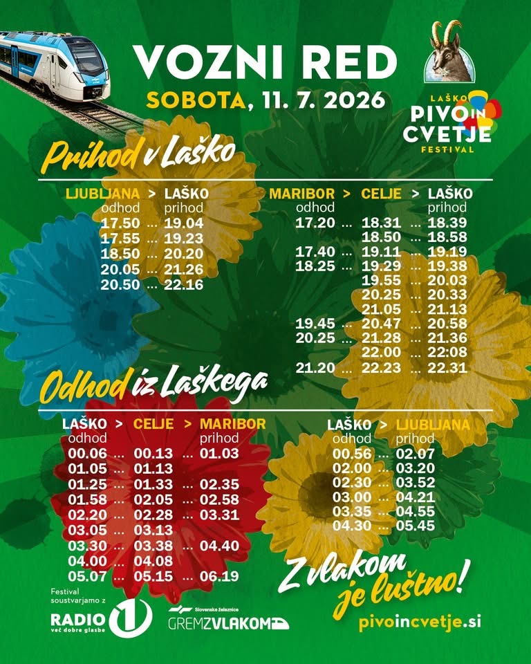 Vozni red Pivo in cvetje 2026